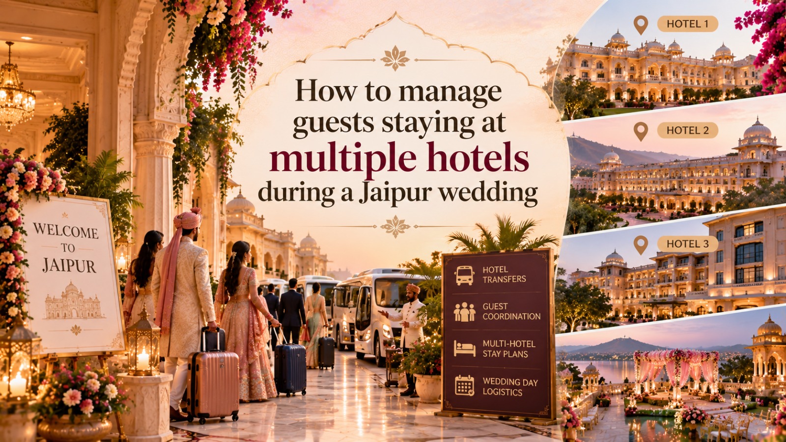 How to Manage Guests Staying at Multiple Hotels During a Jaipur Wedding